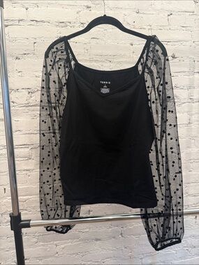 torrid Black Sheer Polka Dot Sleeve Cami